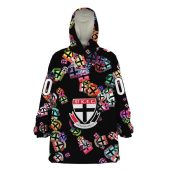 Afl St Kilda Saints Custom Name Number Black Multi Logo Fleece Oodie 3.jpg - demo10