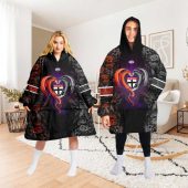 Afl St Kilda Saints Custom Name Number Black Rose Dragon Fleece Oodie 3.jpg - demo10