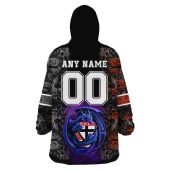 Afl St Kilda Saints Custom Name Number Black Rose Dragon Fleece Oodie 4.jpg - demo10