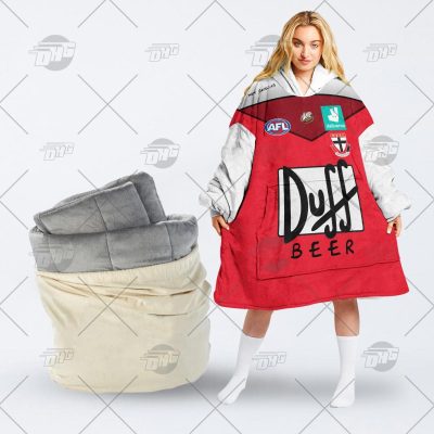 AFL St Kilda Saints Custom Name Number The Simpsons Guernsey Fleece Oodie