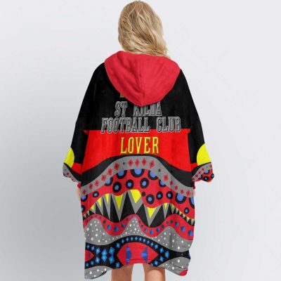 AFL St Kilda Saints Dinky Di Lover Aboriginal Flag x Indigenous Fleece Oodie