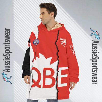 AFL Sydney Swans Custom Name Number 2023 Mix Guernsey Fleece Oodie