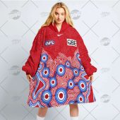Afl Sydney Swans Custom Name Number Red Indigenous Fleece Oodie 4.jpg - demo10