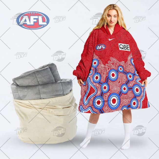 AFL Sydney Swans Custom Name Number 2022 Indigenous Guernsey Fleece Oodie