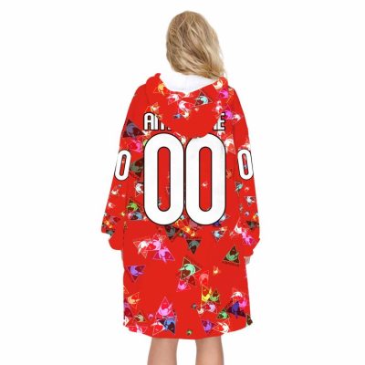 AFL Sydney Swans Custom Name Number Red Multi Logo Fleece Oodie