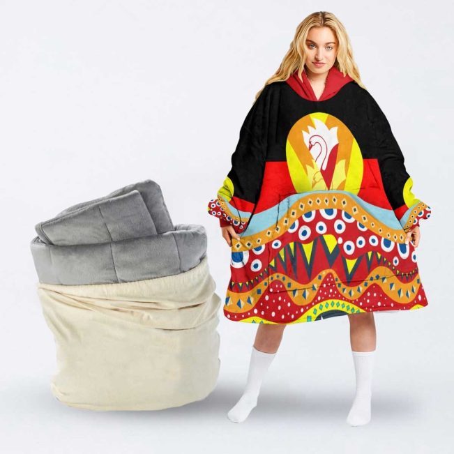 AFL Sydney Swans Dinky Di Lover Aboriginal Flag x Indigenous Fleece Oodie