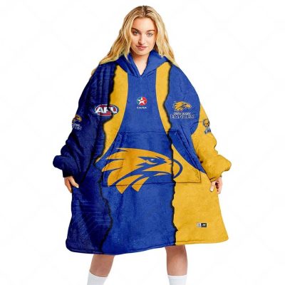 AFL West Coast Eagles Custom Name Number 2023 Mix Guernsey Fleece Oodie