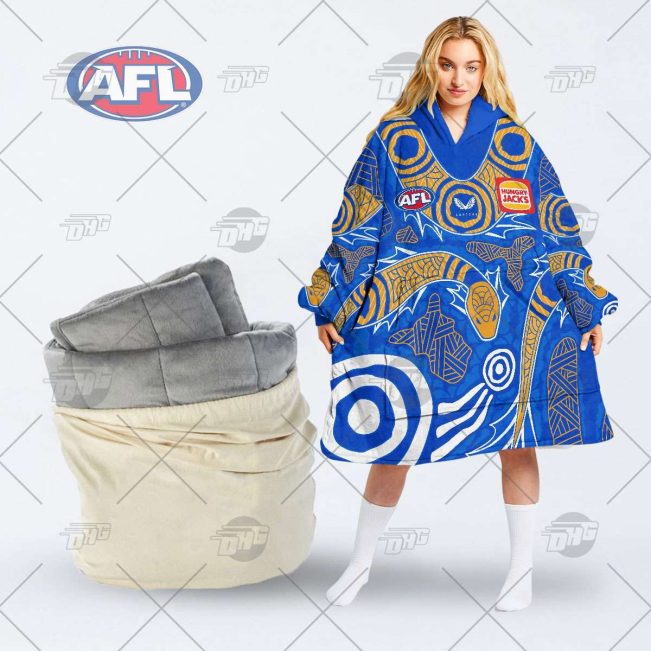 AFL West Coast Eagles Custom Name Number 2022 Indigenous Guernsey Fleece Oodie