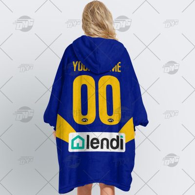 AFL West Coast Eagles Custom Name Number 2022 Home Guernsey Fleece Oodie