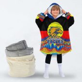 Afl West Coast Eagles Dinky Di Lover Aboriginal Flag X Indigenous Fleece Oodie Kid Front.jpg - demo10