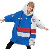 Afl Western Bulldogs Custom Name Number 2023 Mix Guernsey Fleece Oodie Kid.jpg - demo10