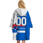 Afl Western Bulldogs Custom Name Number 2023 Mix Guernsey Fleece Oodie Women Back.jpg - demo10