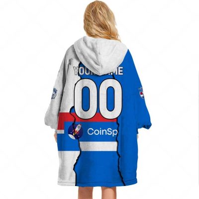 AFL Western Bulldogs Custom Name Number 2023 Mix Guernsey Fleece Oodie