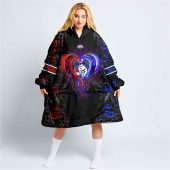 Afl Western Bulldogs Custom Name Number Black Rose Dragon Fleece Oodie.jpg - demo10