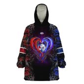 Afl Western Bulldogs Custom Name Number Black Rose Dragon Fleece Oodie 3.jpg - demo10