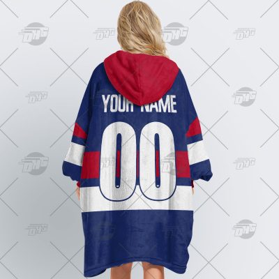 AFL Western Bulldogs Custom Name Number Vintage Retro Guernsey Fleece Oodie
