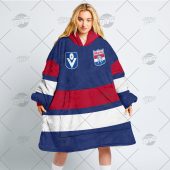 Afl Western Bulldogs Custom Name Number Blue Vintage Retro Fleece Oodie 4.jpg - demo10