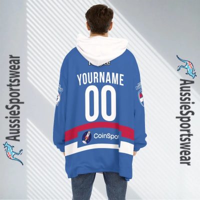 AFL Western Bulldogs Custom Name Number Home Guernsey 2023 Fleece Oodie