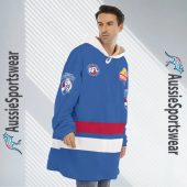 Afl Western Bulldogs Custom Name Number Home Guernsey 2023 Fleece Oodie 4.jpg - demo10