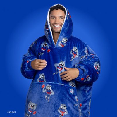 AFL Western Bulldogs Blue Multi Mascot Fleece Oodie
