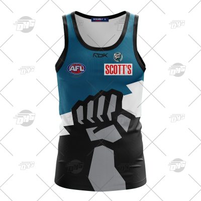 Personalised AFL Port Adelaide 2007 Planet Teal Vintage Retro Tank Top