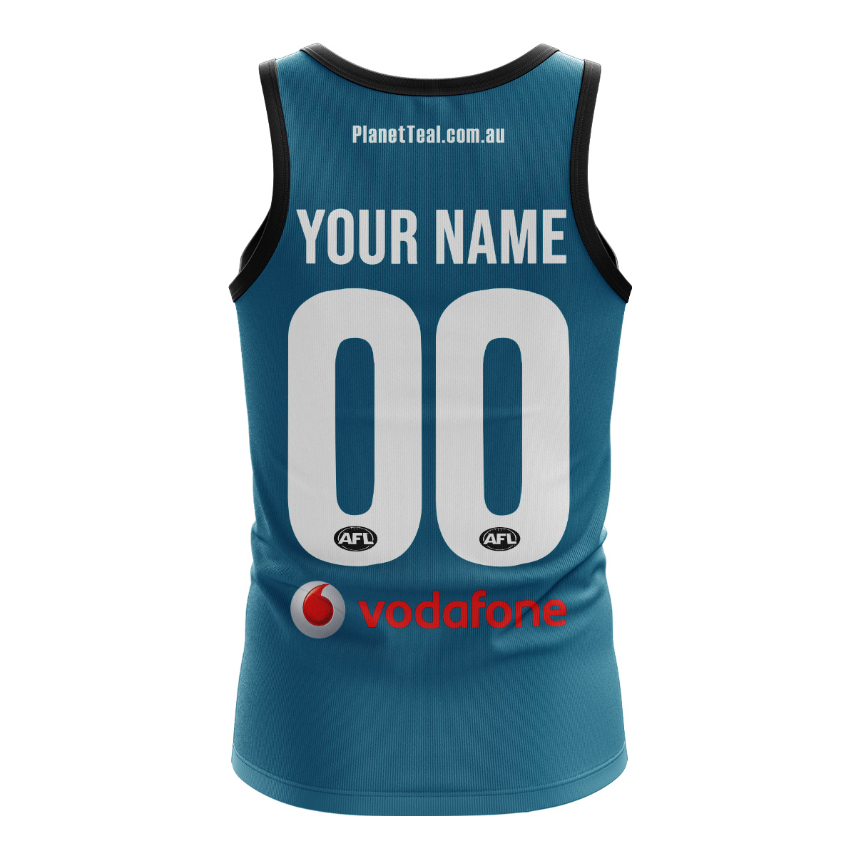 Personalised AFL Port Adelaide 2007 Planet Teal Vintage Retro Tank Top