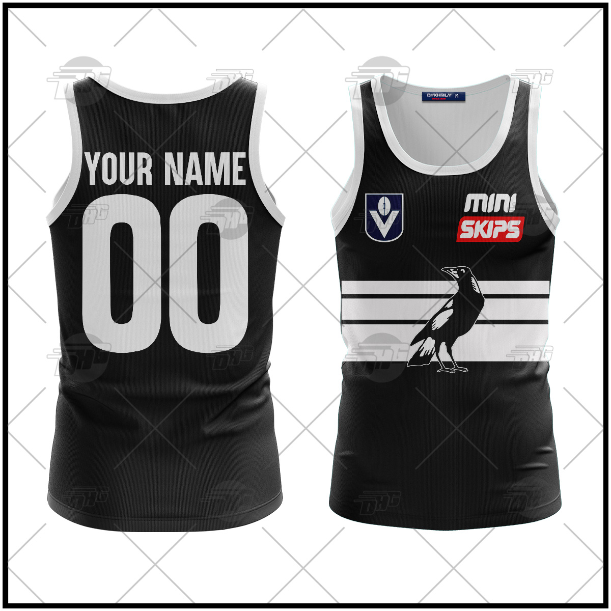 Personalised VFL Collingwood Mapies 1970s Vintage Tank Top Personalised VFL Collingwood Mapies 1970s Vintage Tank Top