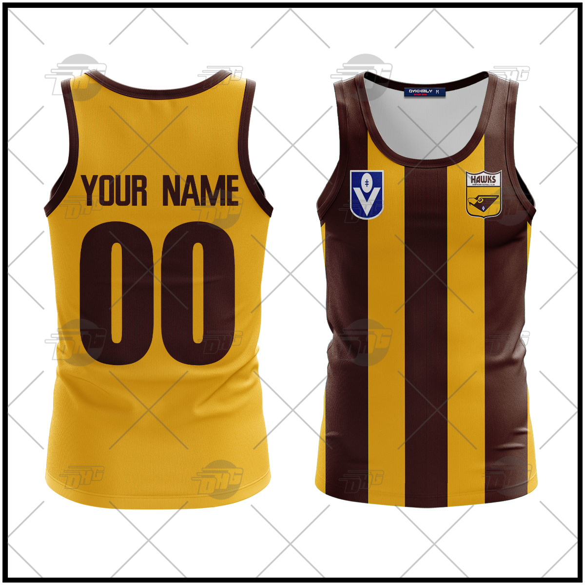 Personalized Hawthorn Football Club Vintage Retro AFL Tank Top 90s For Men Women
