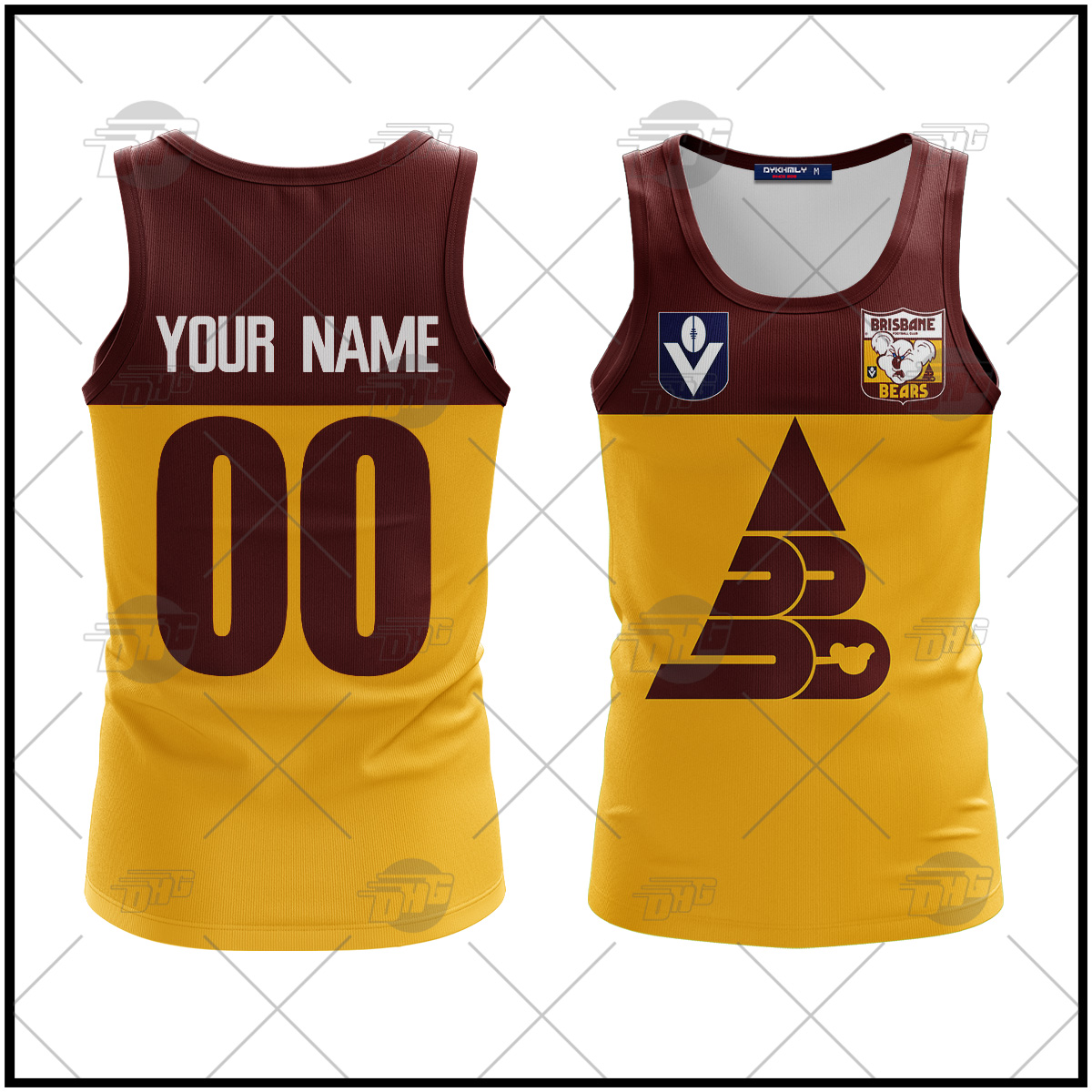 Personalized Brisbane Bears Football Club Vintage Retro AFL 60s Tank Top For Men Women
