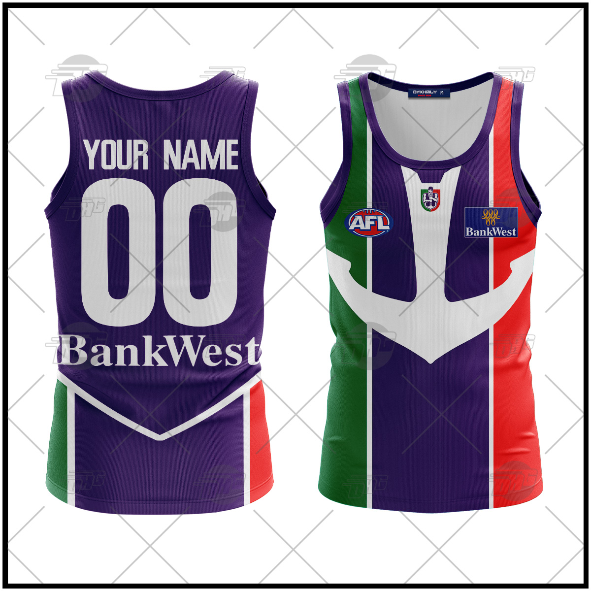 Personalised Fremantle Dockers AFL 2004 Vintage Tank Top