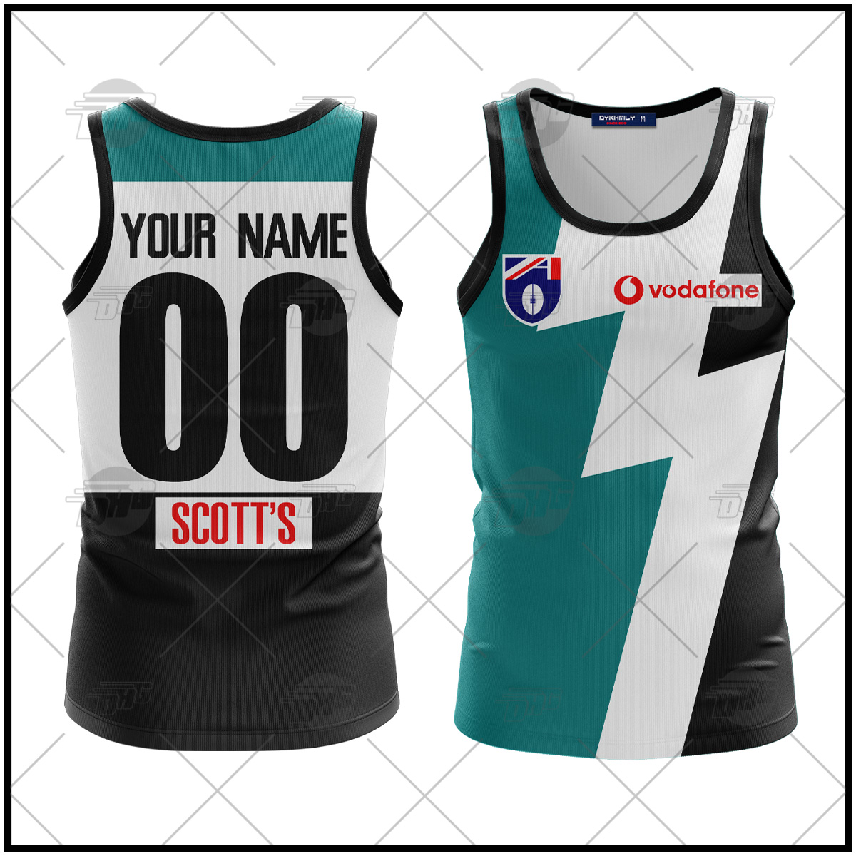 Personalized Throwback 1950 Port Adelaide Vintage Home Tank TopVodafone and Scott?s logo For Men Women Personalized Throwback 1950 Port Adelaide Vintage Home Tank TopVodafone and Scott?s logo For Men Women