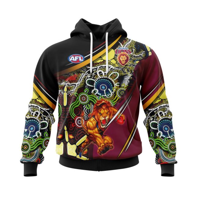 AFL Brisbane Lions | Specialized Indigenous Concept With Team Mascot V0122