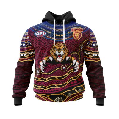 AFL Brisbane Lions | Specialized Indigenous Concept With Team Mascot V0222