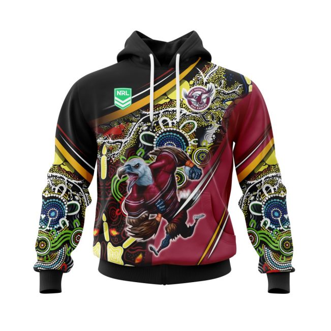 NRL Manly Warringah Sea Eagles | Specialized Indigenous Concept With Team Mascot V0122