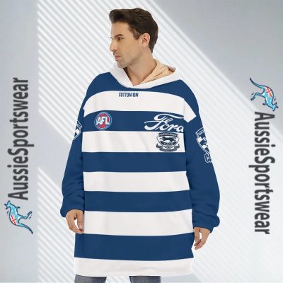 AFL Geelong Cats Custom Name Number 2023 Home Guernsey Fleece Oodie