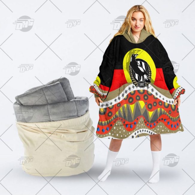 AFL Collingwood Magpies Lover Aboriginal Fleece Oodie