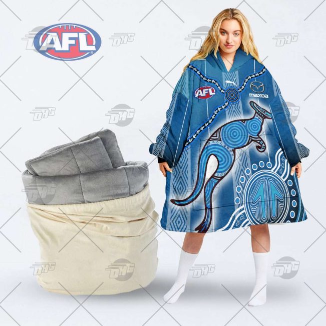 AFL North Melbourne Kangaroos Custom Name Number 2022 Indigenous Guernsey Fleece Oodie
