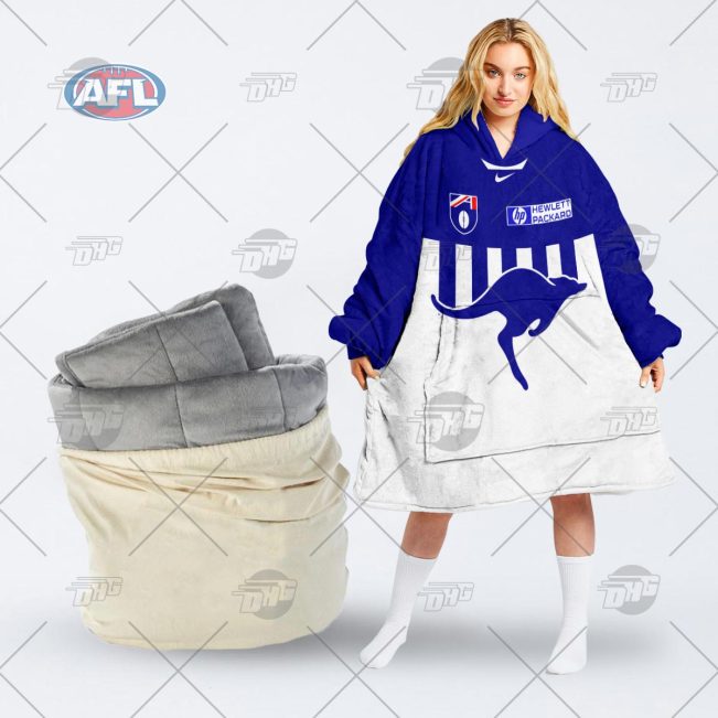 AFL North Melbourne Kangaroos Custom Name Number 90s Vintage Retro Guernsey Fleece Oodie