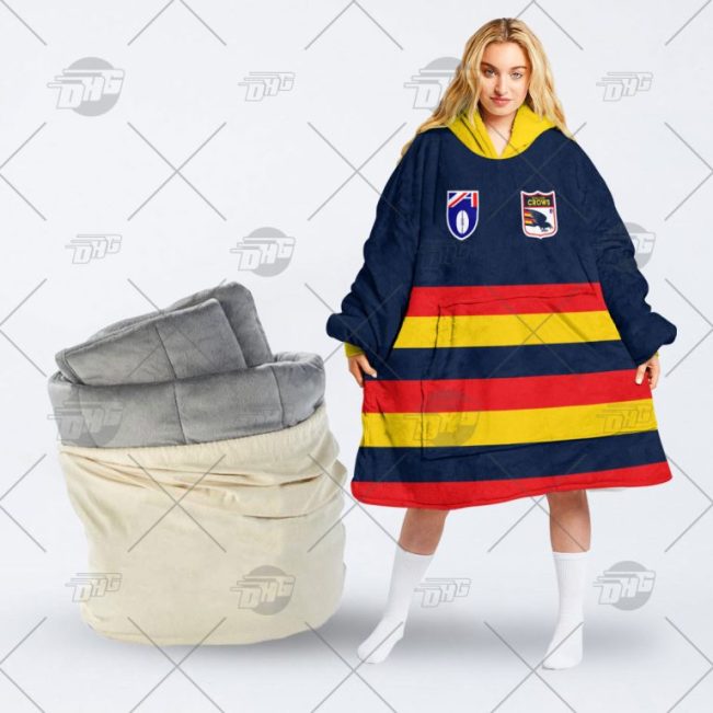 AFL Adelaide Crows Custom Name Number 90s Vintage Retro Guernsey Fleece Oodie