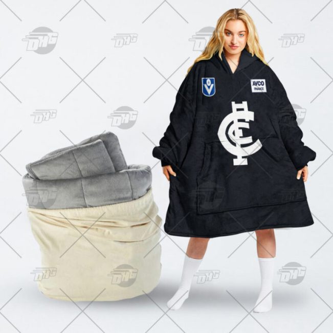 AFL Carlton Blues Custom Name Number 1987 Vintage Heritage Guernsey Fleece Oodie