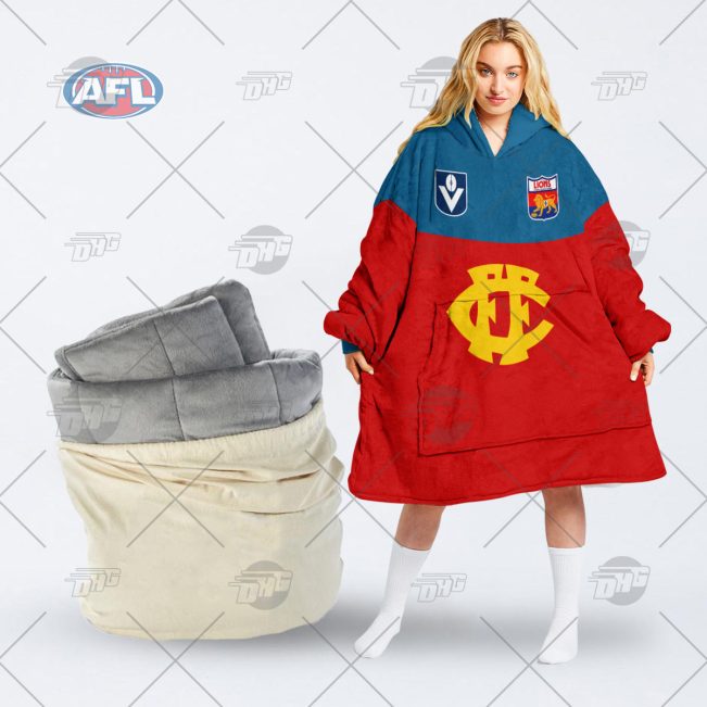Personalise Throwback 1980 Fitzroy Lions Vintage Home oodie blanket hoodie snuggie hoodies