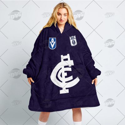 Personalised Carlton Football Club Vintage Retro AFL Guernsey 90s oodie blanket hoodie snuggie hoodies