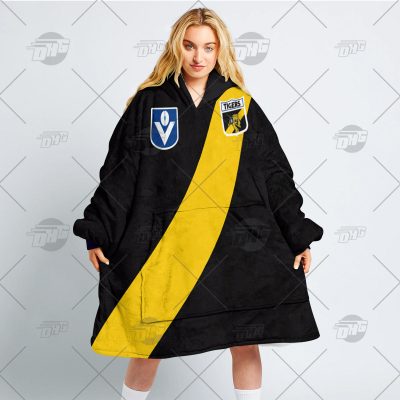 Personalised Richmond Football Club Vintage Retro AFL Guernsey 90s oodie blanket hoodie snuggie hoodies