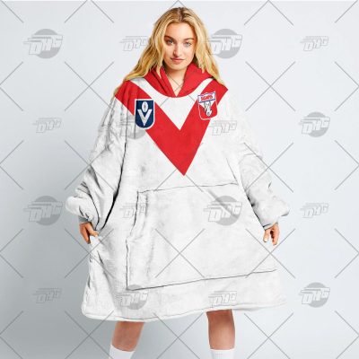 Personalised Sydney Swans Football Club Vintage Retro AFL Guernseys oodie blanket hoodie snuggie hoodies