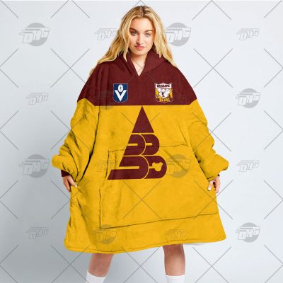 Personalised Brisbane Bears Football Club Vintage Retro AFL Guernsey 60s oodie blanket hoodie snuggie hoodies