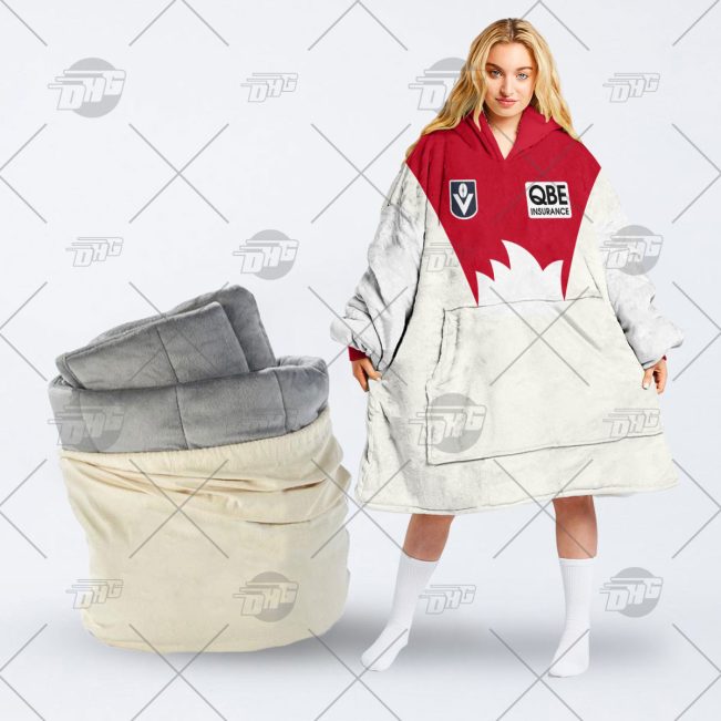 Personalised AFL SYDNEY SWANS Vintage Guernsey 1989 oodie blanket hoodie snuggie hoodies