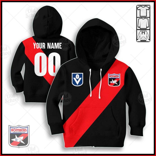 Personalized Essendon Football Club Vintage Retro AFL guernsey 90s for Kids