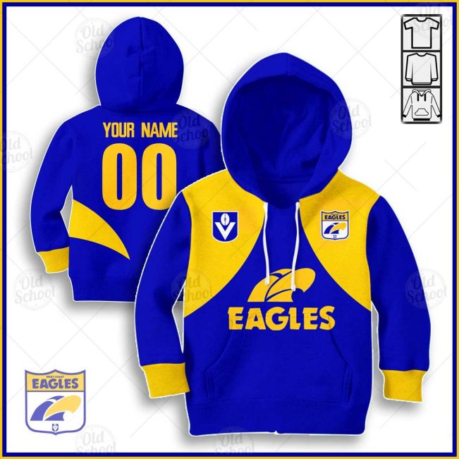 Personalized WEST COAST EAGLES Football Club Vintage Retro AFL Guernsey for Kids