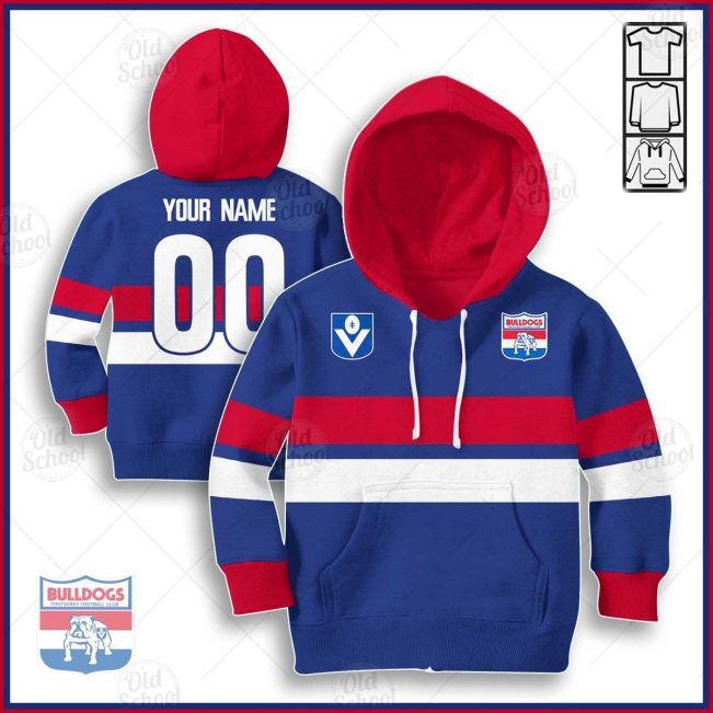 Personalized WESTERN BULLDOGS Football Club Vintage Retro AFL Guernsey for Kids