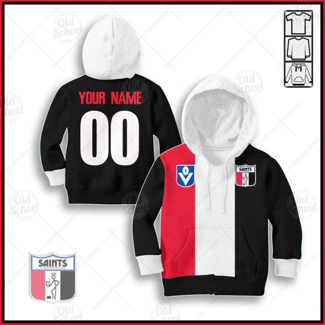 Personalized St Kilda Football Club Vintage Jersey 3D All Over Printed for Kids